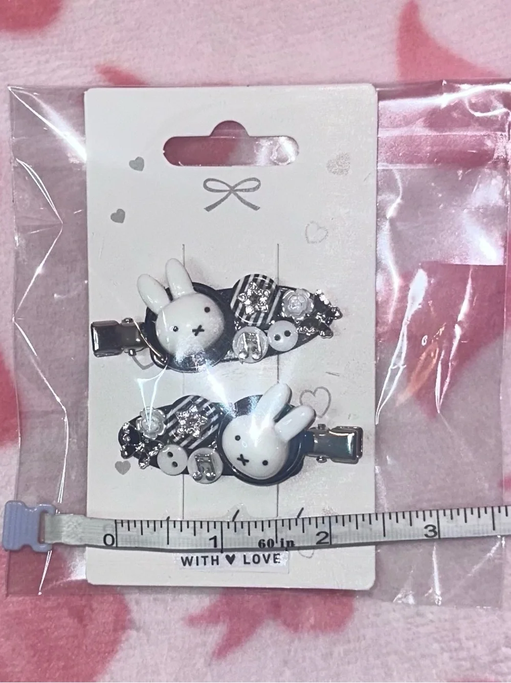 Handmade White Bunny Hair Clips